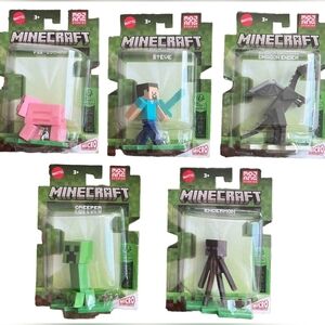 5 Minecraft Mini Action figures New in box Collectable Playset Mattel